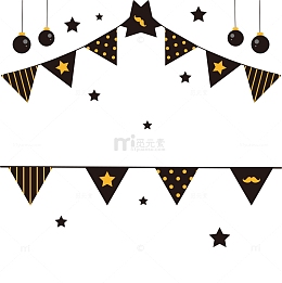 黑色矢量父亲节装饰旗氛围节日主题装饰男士