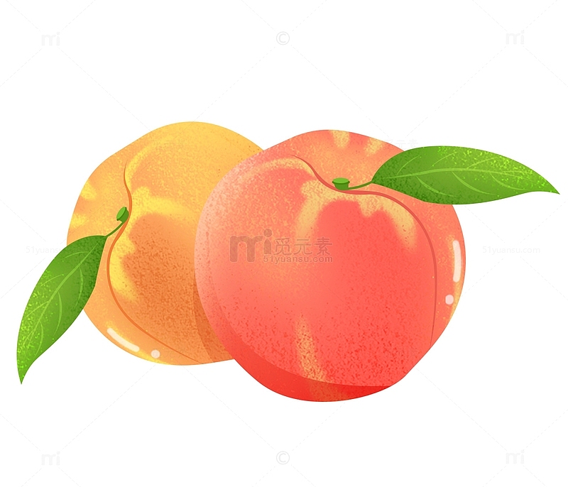 水蜜桃黄桃水果果汁桃子绿色纯天然夏至元素