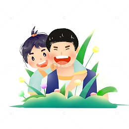 手绘简约可爱卡通父亲节装饰元素