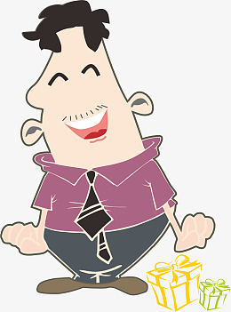 彩色 温馨 开心的父亲  手绘图