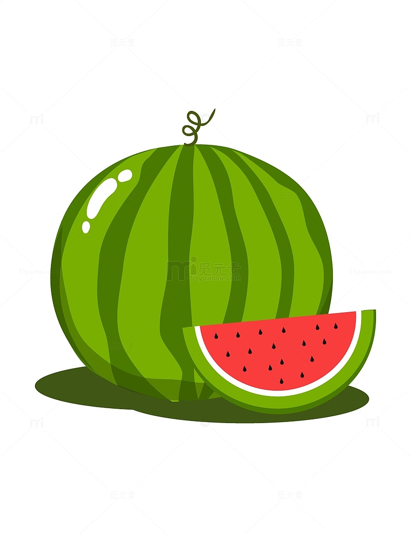西瓜水果美食餐饮夏天装饰矢量图插画
