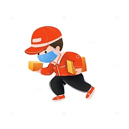 卡通手绘618促销活动快递小哥手绘图