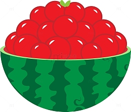 绿色夏季冰冻夏至西瓜球甜品水果手绘元素