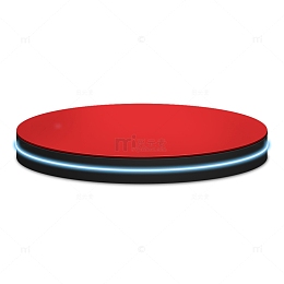 红色促销舞台 立体展示台 电商圆台