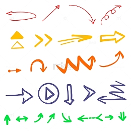 涂鸦指向元素合集箭头手绘