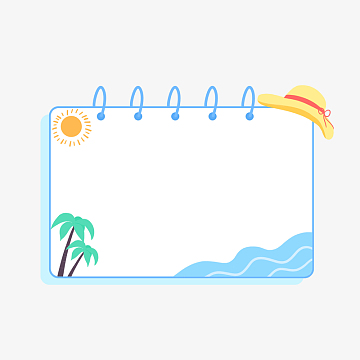 夏日海浪椰树边框元素