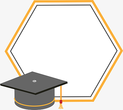 毕业季边框学士帽画框手绘元素