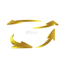 3D金色箭头立体渐变装饰矢量元素