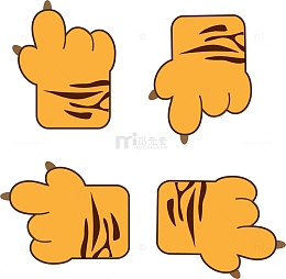 老虎爪子引导箭头矢量手绘元素