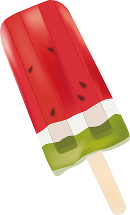 原创夏日西瓜冰棒雪糕手绘元素