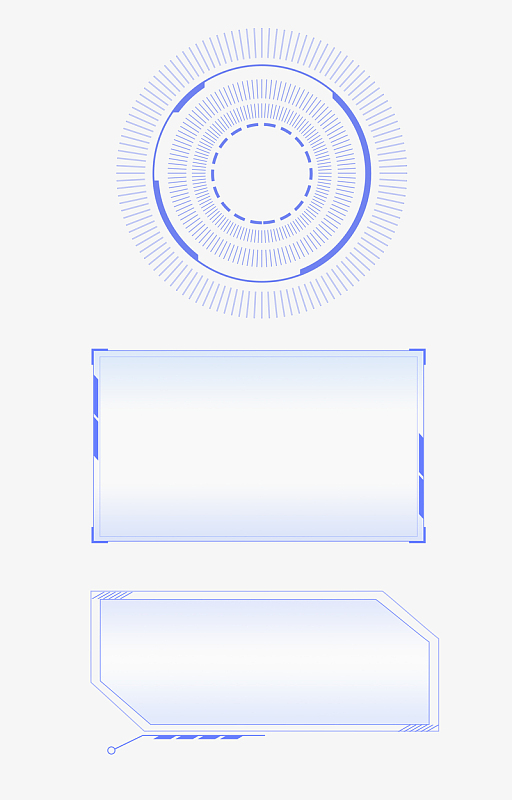 简约科技感科技风边框矢量元素装饰图