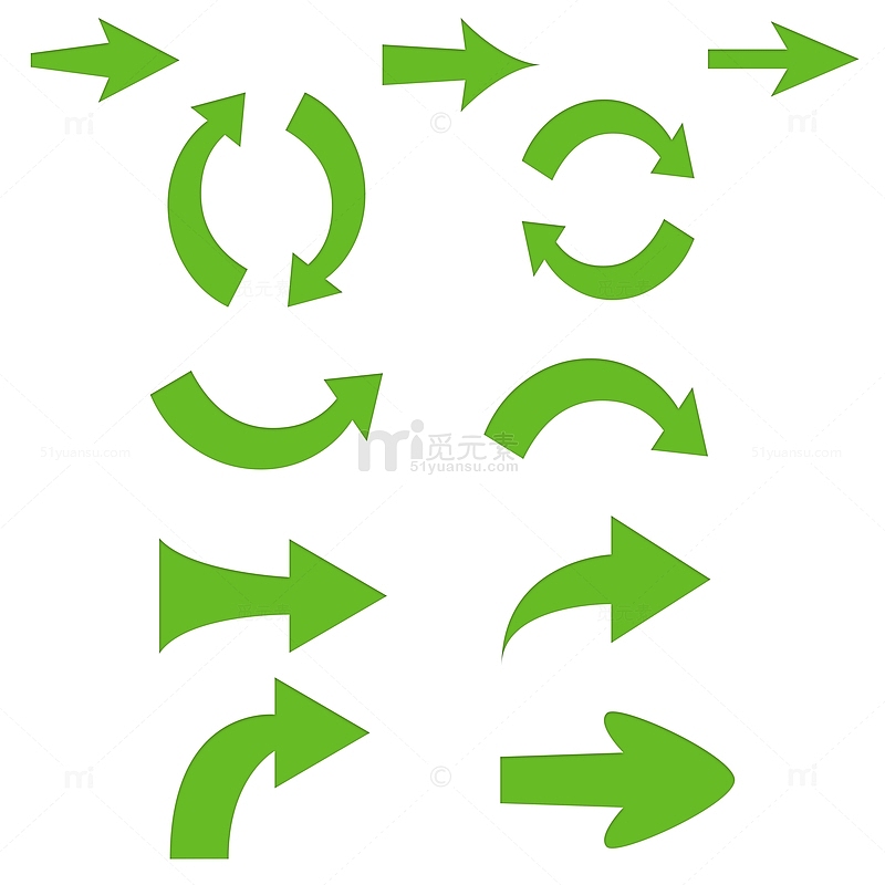 绿色环保矢量内嵌箭头图标装饰元素