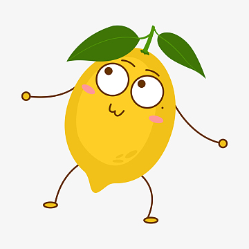 黄色小清新夏天柠檬拟人手绘柠檬