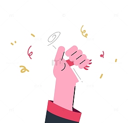 毕业季手举卷子庆祝手绘图