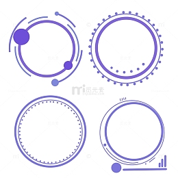 紫色卡通圆环装饰框