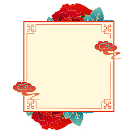 国潮大气古风深红标题框
