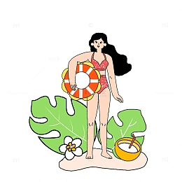 夏日小清新游泳女孩