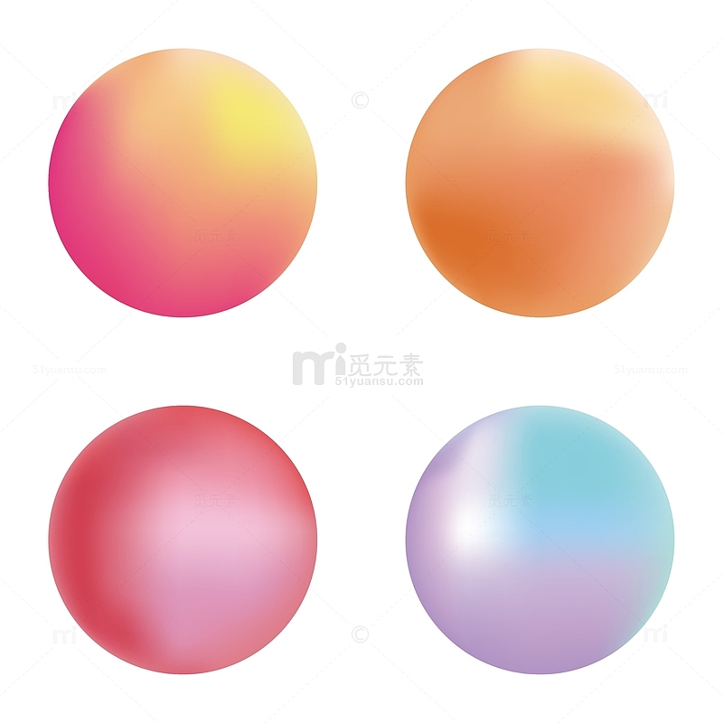 彩色渐变球AI矢量彩色球酸性装饰球