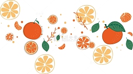 夏天黄色清新背景桔子图