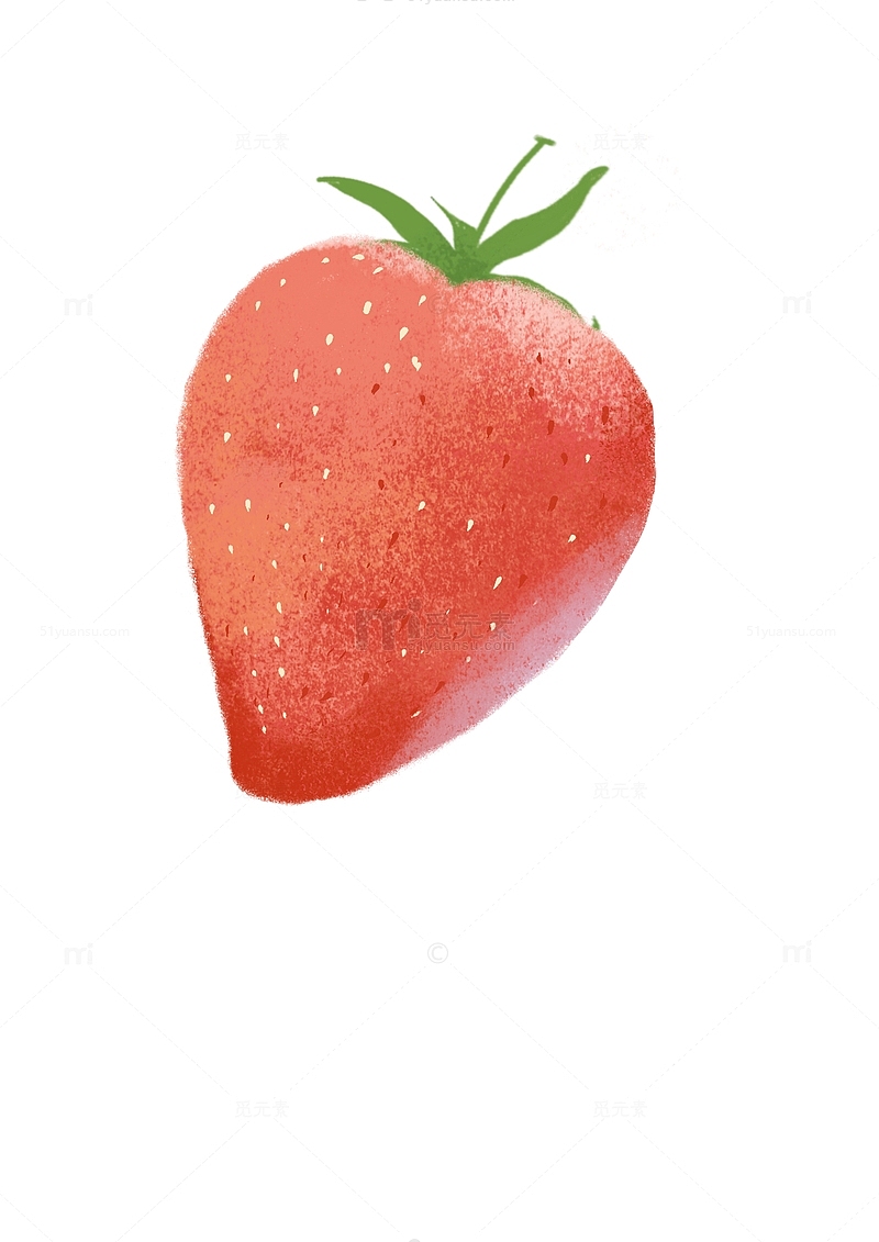 夏天红色手绘水果草莓元素