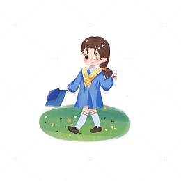 夏日可爱女孩毕业小清新