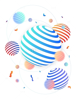 科技圆形球体礼花节日庆典装饰插画