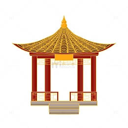 国潮风小亭子