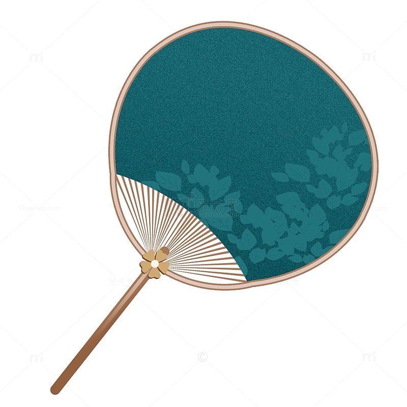绿色国潮中国风扇子复古夏季素材
