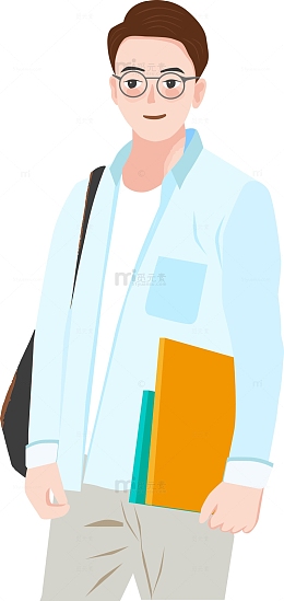 青年学生男生上班族手绘