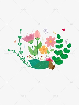 多色小清新夏天装饰元素毕业季手绘图