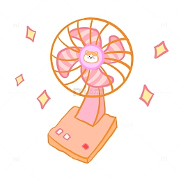 马卡龙小清新夏日电风扇手绘图