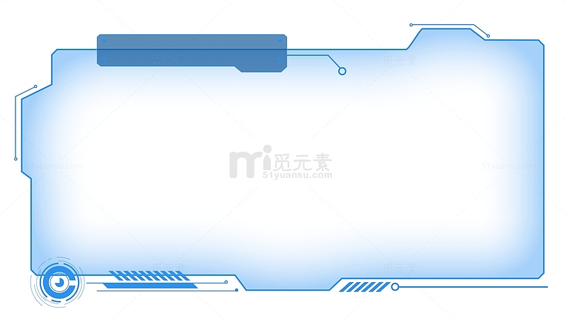 蓝色科技风边框线条现代感标题线框