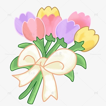 卡通可爱郁金香花