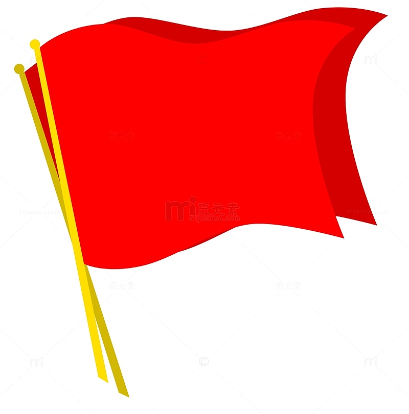 红色飘扬旗帜