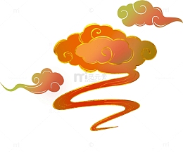 手绘彩色祥云素材