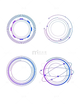 科技互联网圆圈线条边框几何球边框