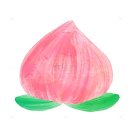 油画风手绘粉色水蜜桃小暑元素
