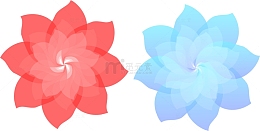 红色玫瑰花 蓝色玫瑰花 AI作品