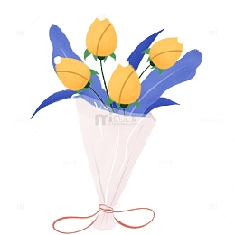 七夕花束教师节毕业季礼物手绘噪点