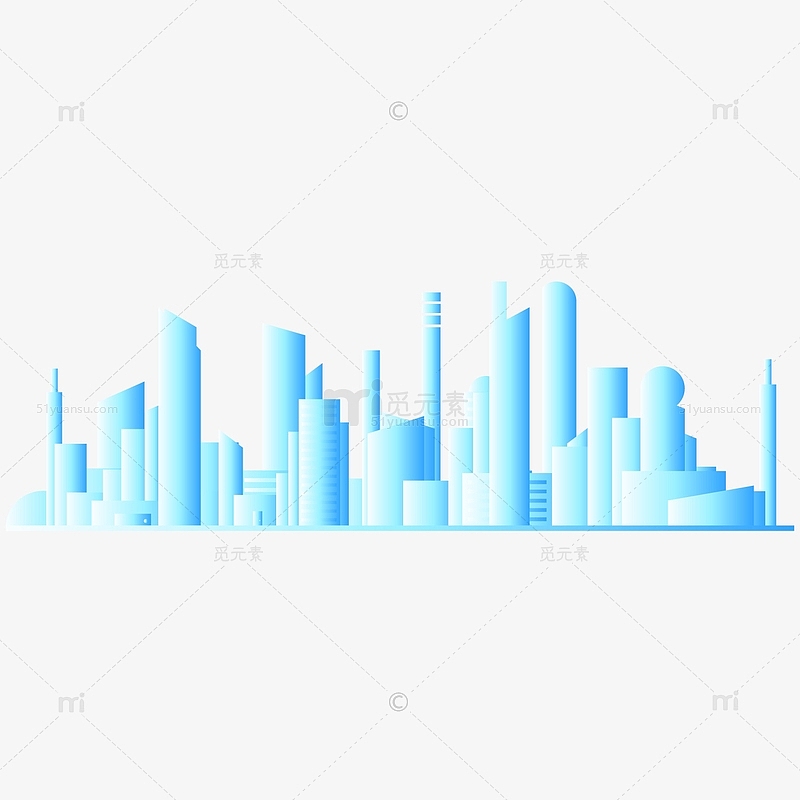 矢量蓝色迷幻科技未来城市