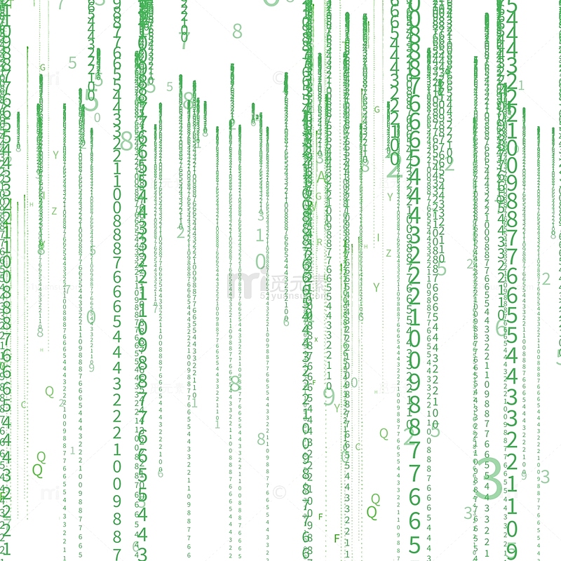绿色科技数据代码字符连串流动