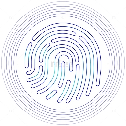 矢量蓝色科技指纹
