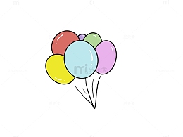 彩色气球配图毕业插画