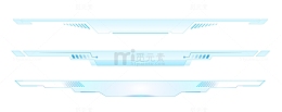 蓝色数据可视化科幻几何标题边框科技元素