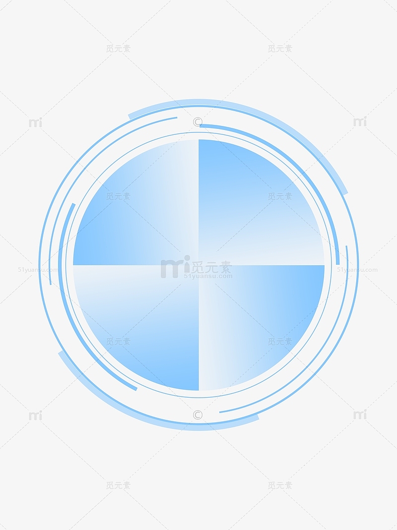 蓝色渐变科技感线条光泽半圆圆圈素材