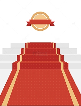 卡通企业商务舞台楼梯红毯装饰矢量图