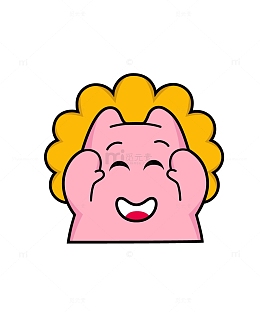 脑袋开花IP表情包卡通人物微笑打招呼