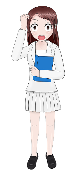 米色职业装女老师授课吃惊表情手绘漫画