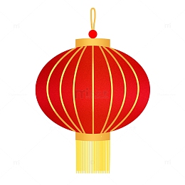 红色灯笼七夕元素