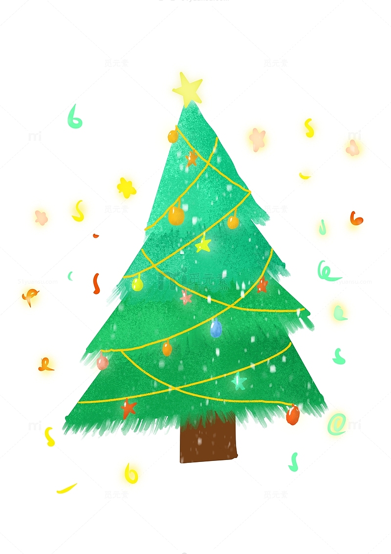绿色圣诞树发光彩带